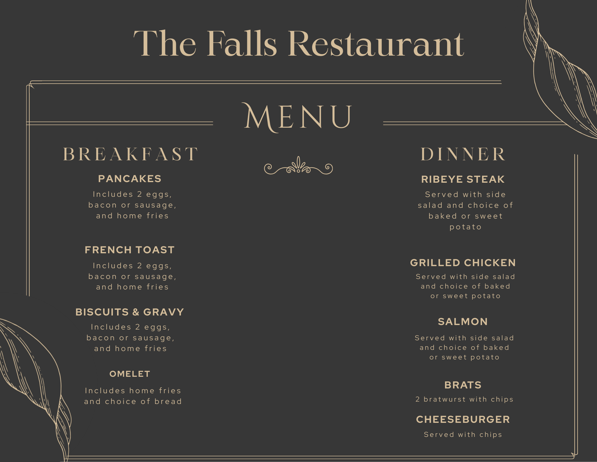 GENERAL MENU (Ask about our custom catering options)