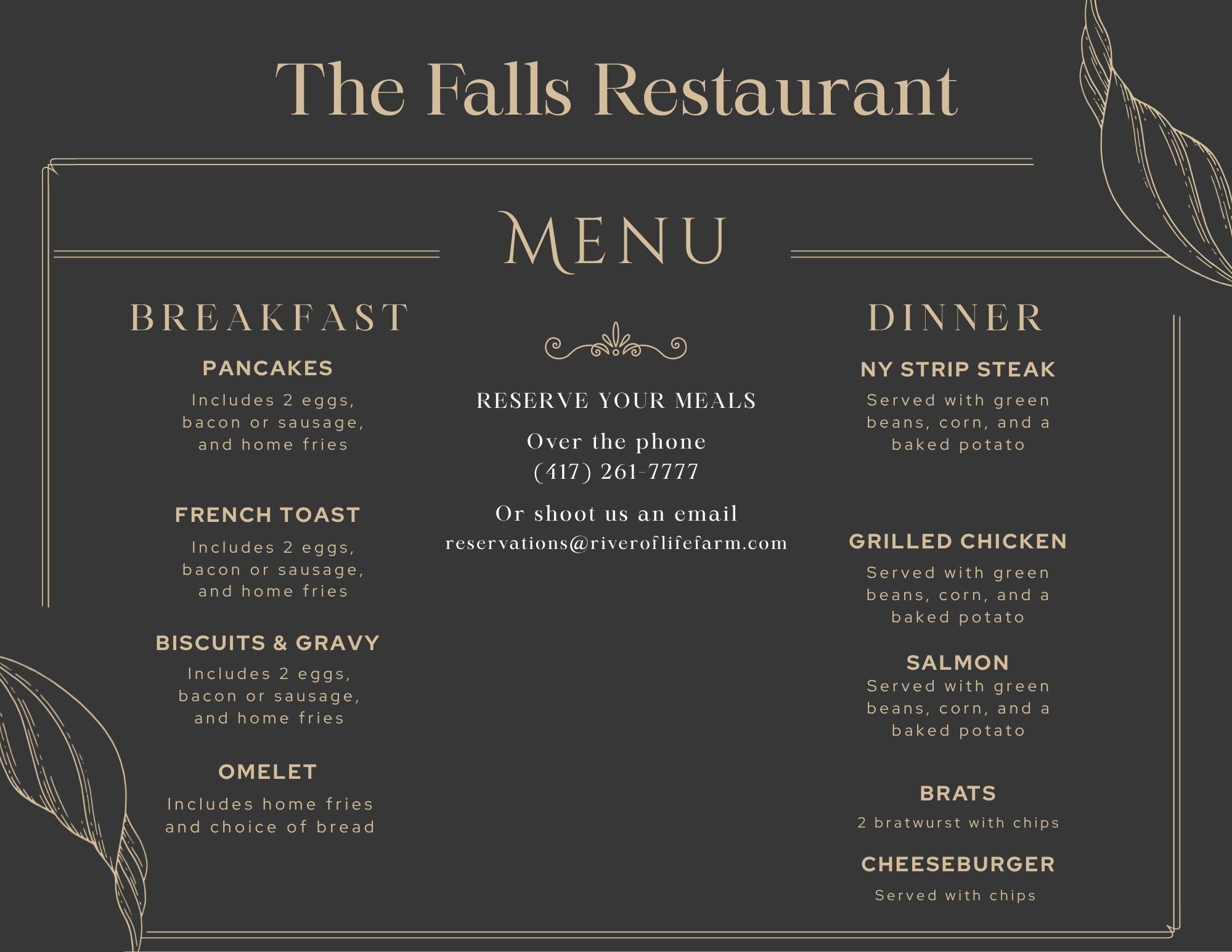 GENERAL MENU (Ask about our custom catering options)